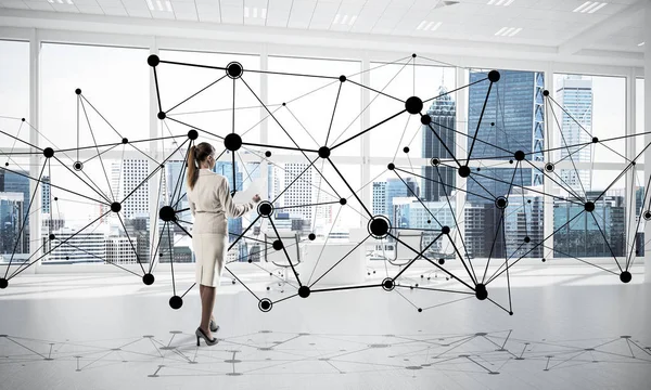 Modern ofis iç şık iş kadını