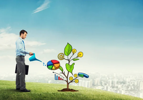 yatırım sunan iş adamı