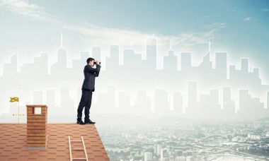 işadamı görüntüleme cityscape dürbün 
