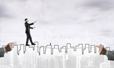 İşadamı blindfolder gözleri ile