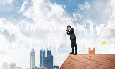 işadamı görüntüleme cityscape dürbün 