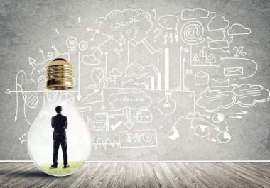 İşadamı ampul içinde