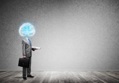 işadamı ile çizilmiş beyin yerine baş