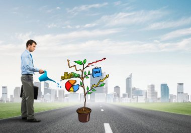 yatırım sunan iş adamı