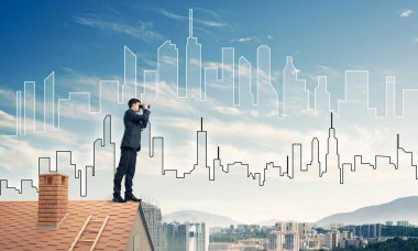 işadamı görüntüleme cityscape dürbün 