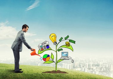 yatırım sunan iş adamı