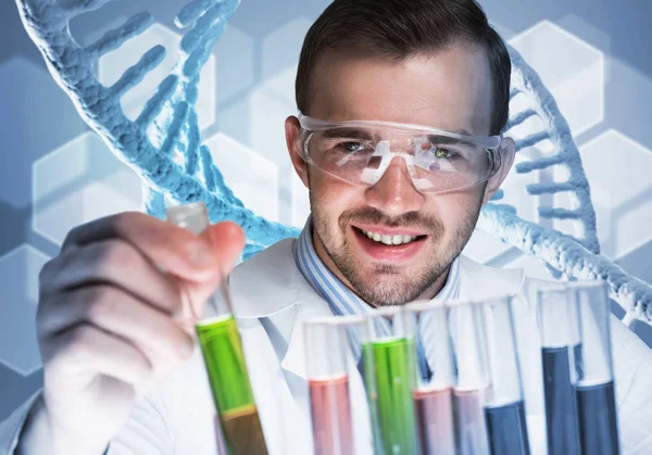 Handsome scientist making research — Stock Photo, Image