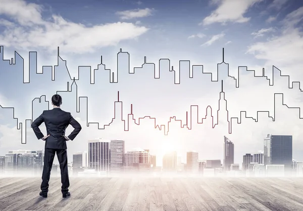 Arka ayakta işadamı