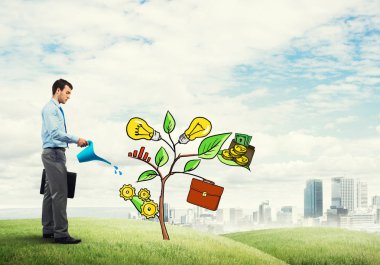 yatırım sunan iş adamı