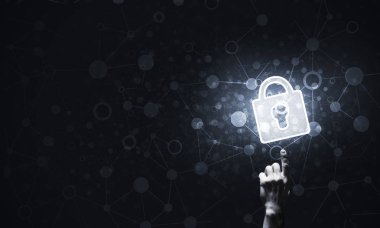 Parmakla basıldığında kilit parlayan simgesi