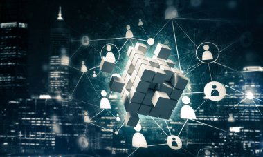 küp şekil ve sosyal bağlantı çizgileri