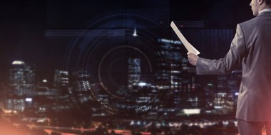 işadamı karşı sanal panel arayüzü