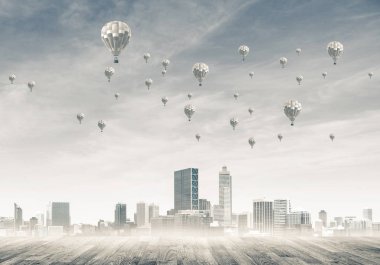 Binalar ile modern cityscape