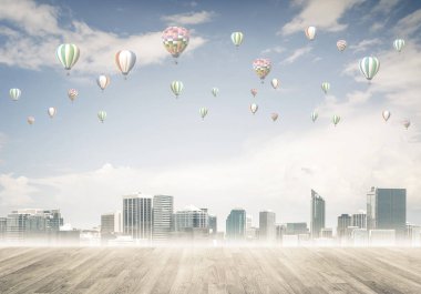 Binalar ile modern cityscape