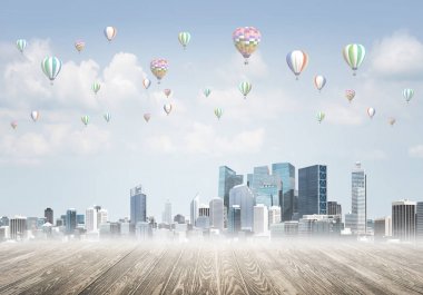 Binalar ile modern cityscape