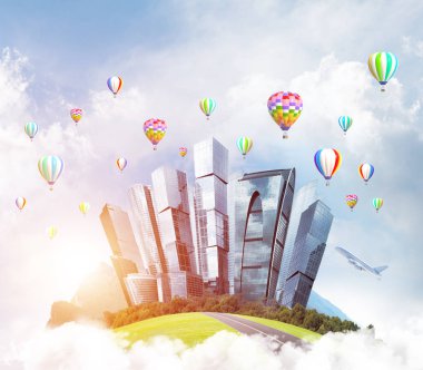 Binalar ile modern cityscape