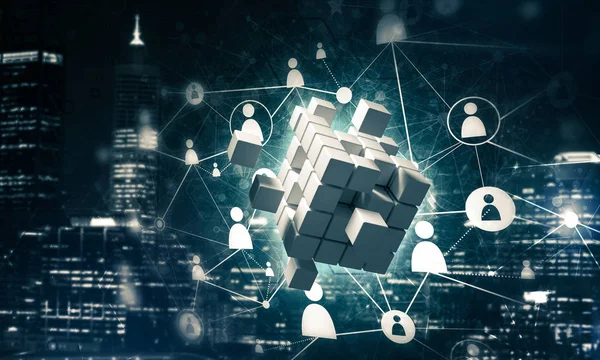 küp şekil ve sosyal bağlantı çizgileri