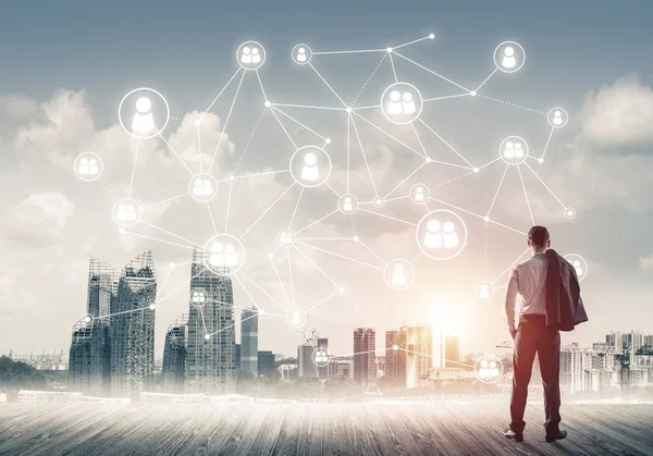 işadamı modern cityscape arıyorsunuz