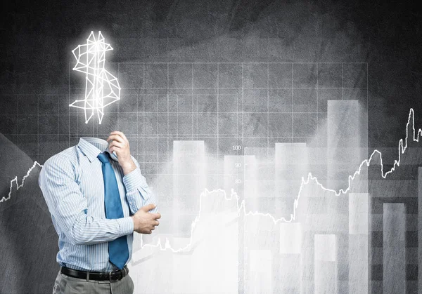 Dolar işareti olan meçhul iş adamı