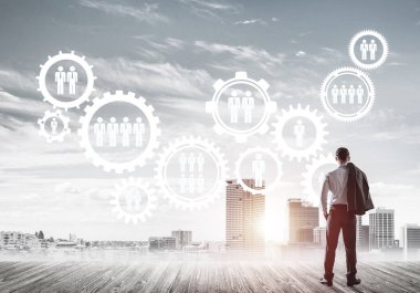 işadamı modern cityscape arıyorsunuz