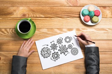 Kağıt kağıda çizim işkadını eller