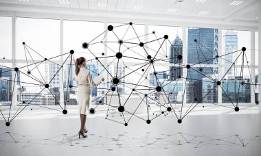 Modern ofis iç şık iş kadını