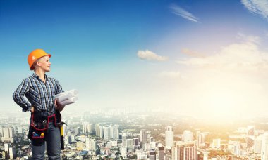 Blueprint kadınla mühendisi 