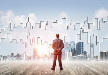 Arka ayakta işadamı 