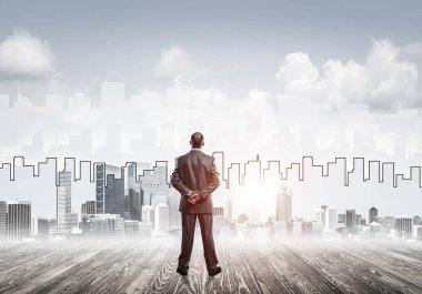 Arka ayakta işadamı 