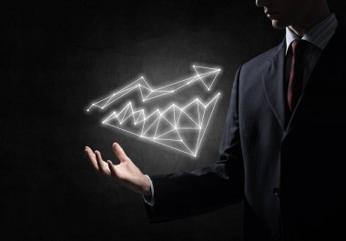 parlayan grafik işaret gösteren el
