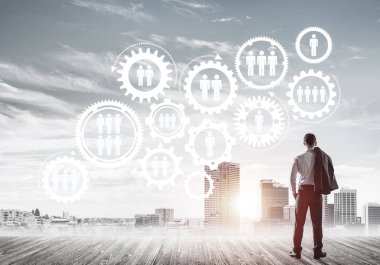 işadamı modern cityscape arıyorsunuz