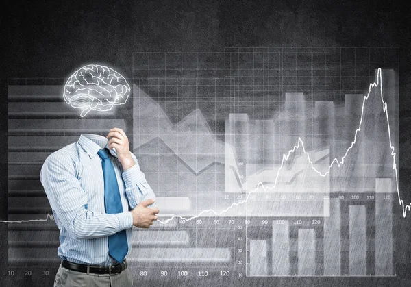 işadamı ile çizilmiş beyin yerine baş