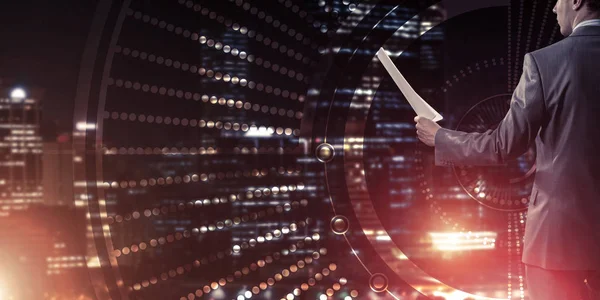 işadamı karşı sanal panel arayüzü