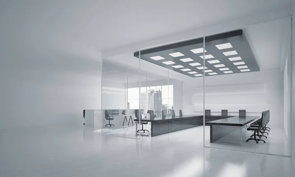 Office with windows and workplaces — Stock Photo, Image