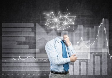 Sosyal ağ kavramı ile başsız işadamı 