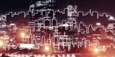 Modern gece city scape