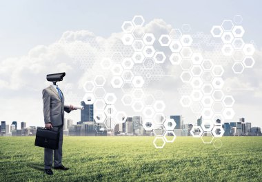 işadamı kamera kafası yerine ile