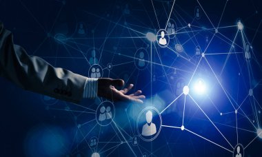 Kavramsal arka plan görüntüsü ile sosyal bağlantı