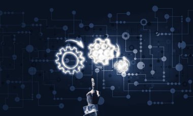 Glowing dişli mekanizması işaret ver