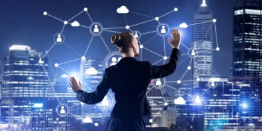 işkadını gece cityscape karşı 