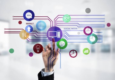 El dokunmatik renkli medya paneli 