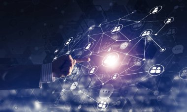 Kavramsal arka plan görüntüsü ile sosyal bağlantı