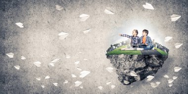  yüzen ada ve çocuk