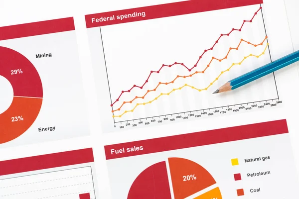Діаграми та графіки продажів — стокове фото