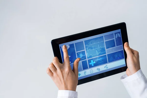 Tablet pc in hands of doctor — Stock Photo, Image