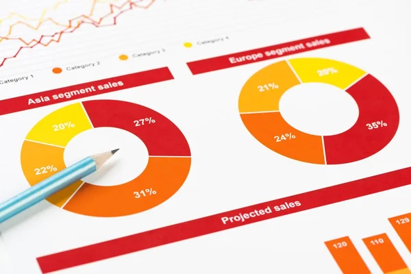 Grafici e grafici delle vendite — Foto Stock