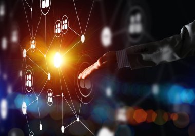 Kavramsal arka plan görüntüsü ile sosyal bağlantı