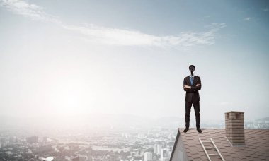 Meçhul işadamı kamera kafası yerine ile