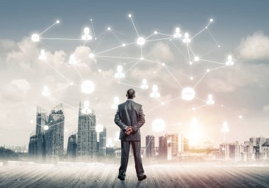 işadamı modern cityscape arıyorsunuz