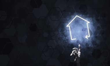 parmak parlayan ev simgesiyle dokunmadan